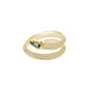 Stone and Strand 14K Yellow Gold Green Tourmaline Shield Serpent Ring Side Image