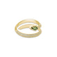 Stone and Strand 14K Yellow Gold Green Tourmaline Shield Serpent Ring Front Image