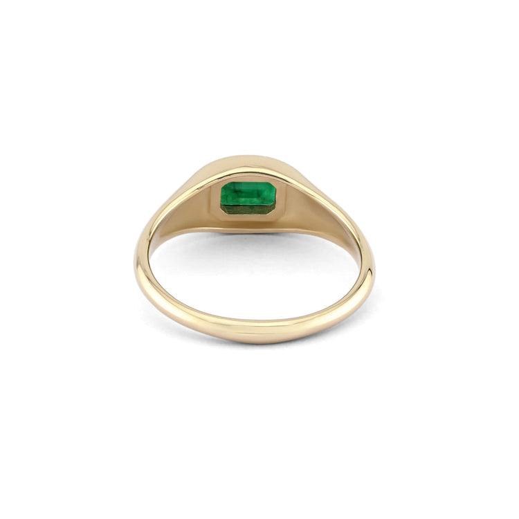 Stone and Strand 14K Yellow Gold Emerald Cut Birthstone Signet Rear Image