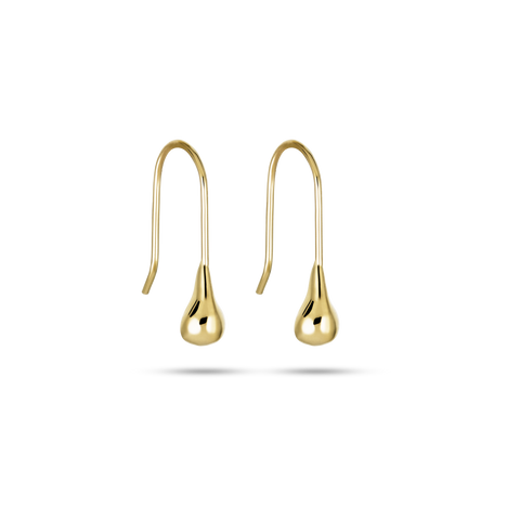 Stone and Strand 10K Yellow Gold Golden Droplet Earrings Side Image