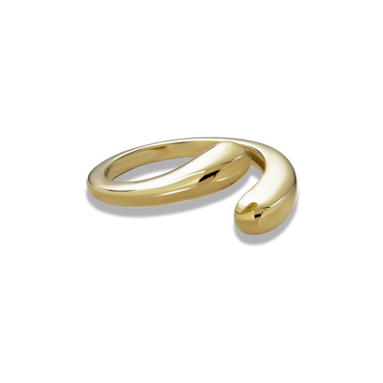 Stone and Strand 10K Yellow Gold Golden Droplet Hug Ring Side Image