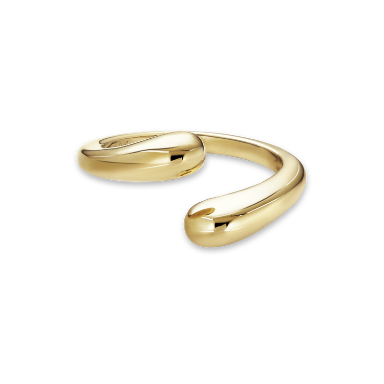 Golden Droplet Hug Ring