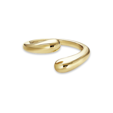Stone and Strand 10K Yellow Gold Golden Droplet Hug Ring Front Image