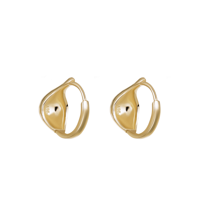 Stone and Strand 10K Yellow Gold Golden Droplet Huggies Rear Image