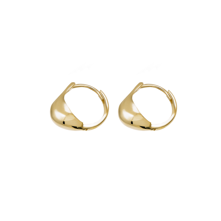 Stone and Strand 10K Yellow Gold Golden Droplet Huggies Side Image