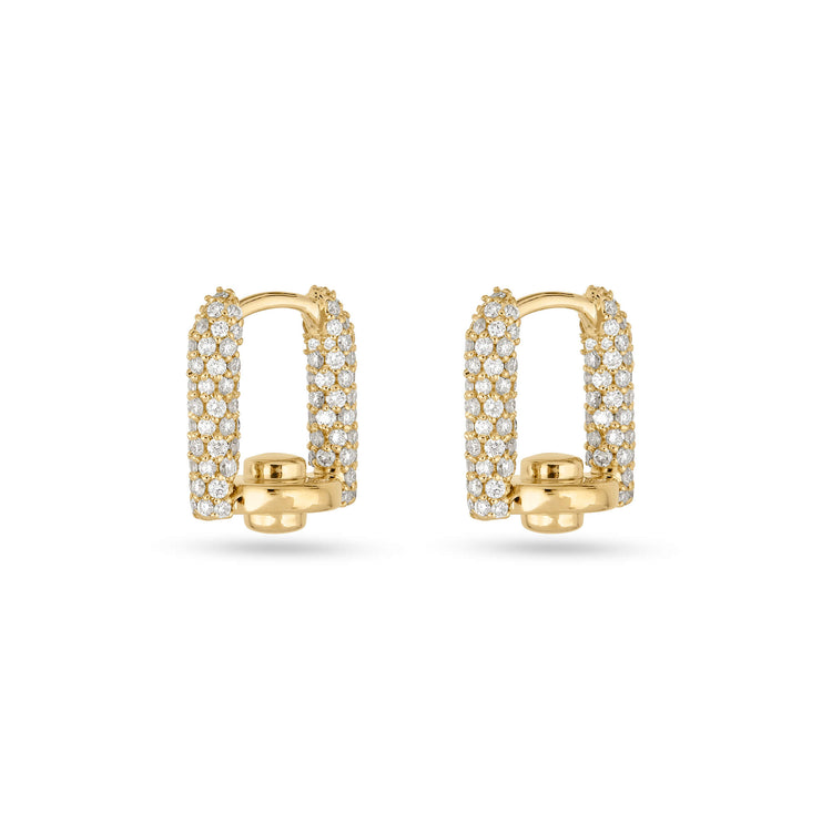 Stone and Strand 14K Yellow Gold Half-Starboard Diamond Earrings Front Image