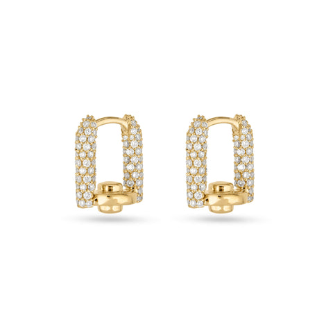Stone and Strand 14K Yellow Gold Half-Starboard Diamond Earrings Front Image