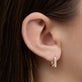 Image of 14K Yellow Gold Half Starboard Diamond Earrings on Models Ear