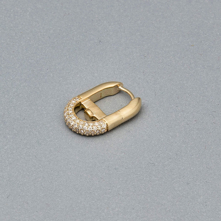 Stone and Strand 14K Yellow Gold Harbor Halo Earrings Editorial Image