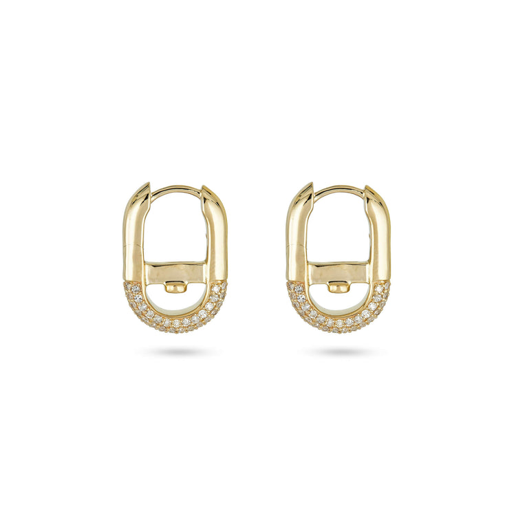 Stone and Strand 14K Yellow Gold Harbor Halo Earrings Front Image