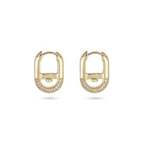 Stone and Strand 14K Yellow Gold Harbor Halo Earrings Front Image