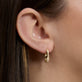 Image of 14K Yellow Gold Harbor Halo Earrings on Models Ear
