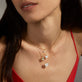 Image of 10K Yellow Gold Heart And Soul Diamond Charm with Stone and Strand Necklaces