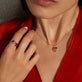 Image of 10K Yellow Gold Heart And Soul Ruby Necklace on Models Neck