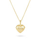 Stone and Strand 14K Yellow Gold Heart Essential Locket Charm Necklace Front Engraved Image