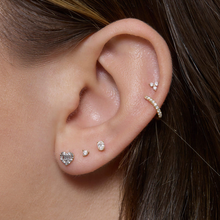 Image of 10K Yellow Gold Heart of the Matter Diamond Earrings with Stone and Strand Earrings