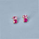 Stone and Strand 14K Yellow Gold High Volume Pink Power Earrings Editorial Image