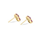 Stone and Strand 14K Yellow Gold High Volume Pink Power Earrings Rear Image