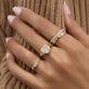 Image of 14K Yellow Gold Hold My Heart Signet Ring with Stone and Strand Rings