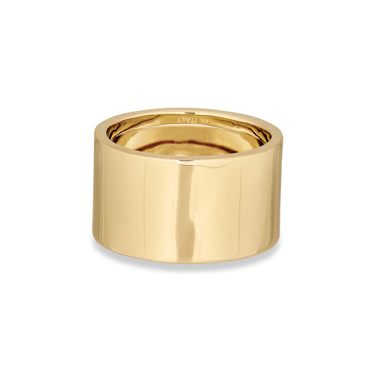 Stone and Strand 14K Yellow Gold Hollow Cigar Band 11mm Side Image