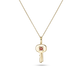 Stone and Strand 10K Yellow Gold Home Sweet Home Birthstone Necklace with Garnet Close Up Image