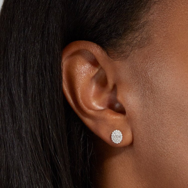 Pave Oval Studs