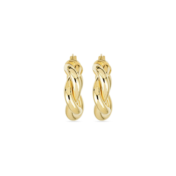 Stone and Strand 10K Yellow Gold In A Twist Gold Hoops Front Image