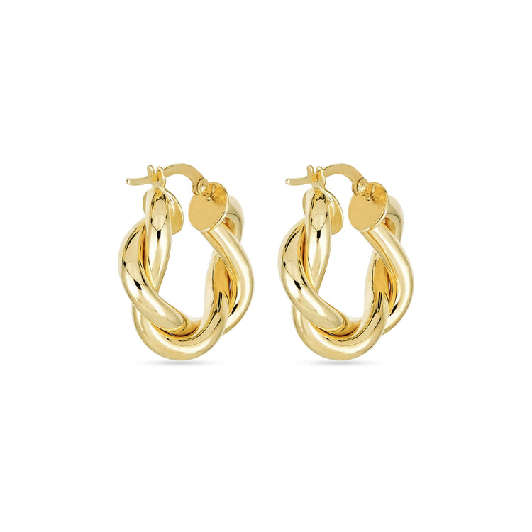 Stone and Strand 10K Yellow Gold In A Twist Gold Hoops Rear Image