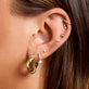 Image of 10K Yellow Gold In A Twist Gold Hoops with Stone and Strand Earrings