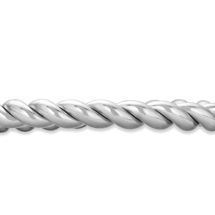 Stone and Strand Serling Silver In A Twist Silver Bangle Close Up Image