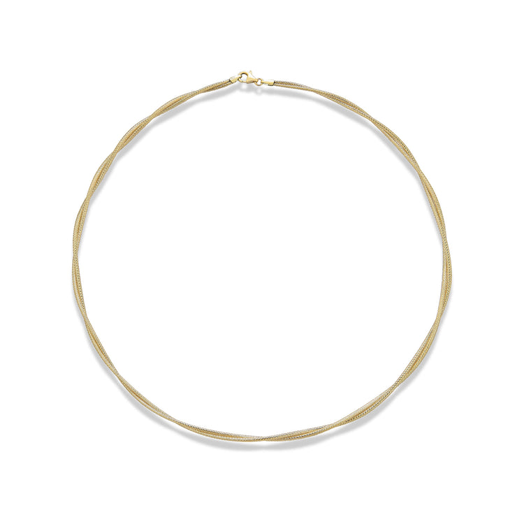 Stone and Strand 14K Yellow Gold Interwoven Gold Necklace Front Image