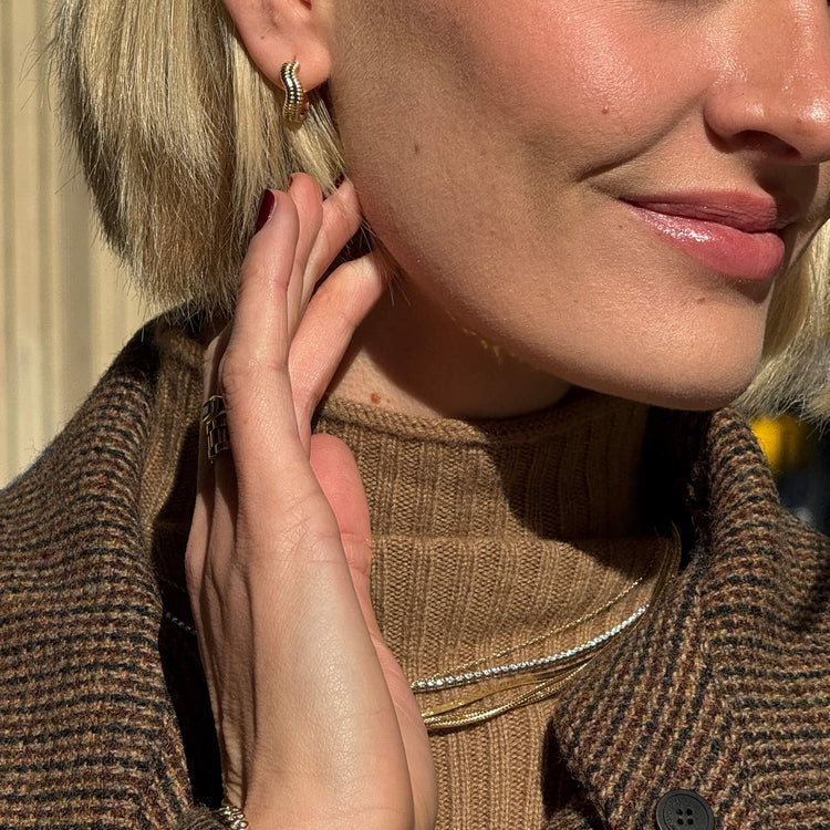 Image of 14K Yellow Gold Interwoven Gold Necklace with Stone and Strand Necklaces