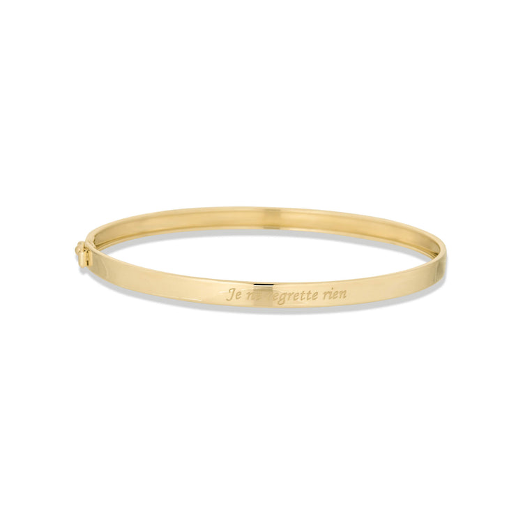 Stone and Strand 14K Yellow Gold Je Ne Regrette Gold Bangle Front Image