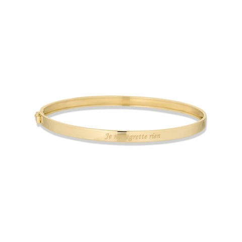 Stone and Strand 14K Yellow Gold Je Ne Regrette Gold Bangle Front Image