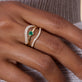 Image of 14K Yellow Gold Knife Edge Emerald Heart Ring with Stone and Strand Rings