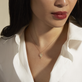 Image of 10K Yellow Gold Key To My Heart Pave Necklace on Models Neck