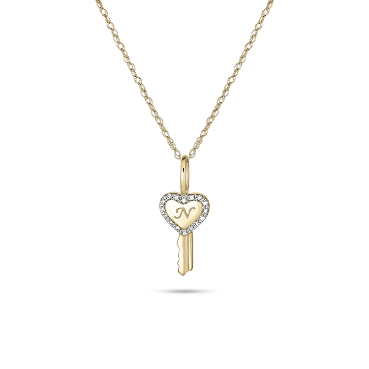 Key To My Heart Pave Necklace