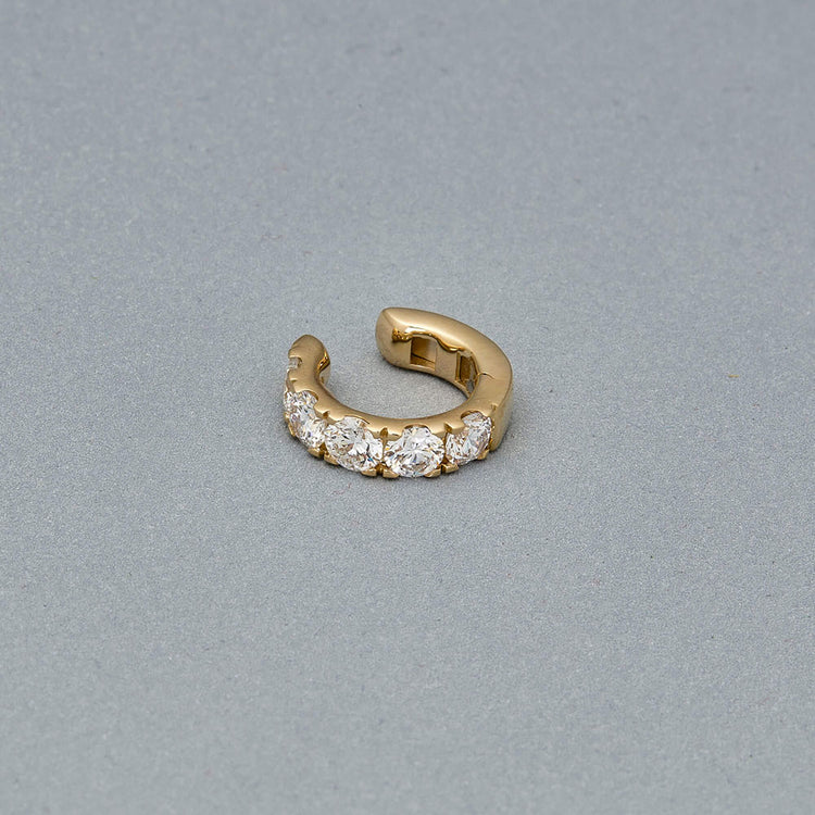 Stone and Strand 14K Yellow Gold Lab-Ccreated 4mm Ear Cuff Editorial Image