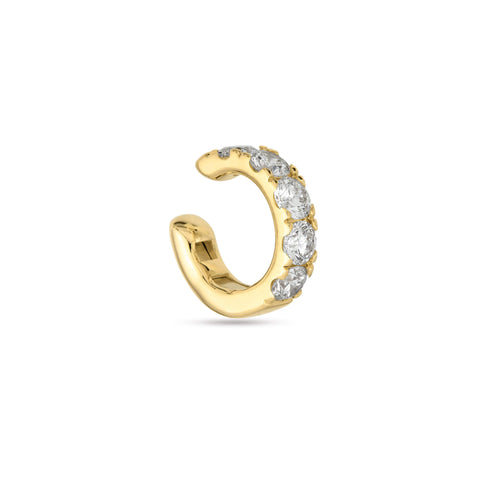 Stone and Strand 14K Yellow Gold Lab-Ccreated 4mm Ear Cuff Side Image