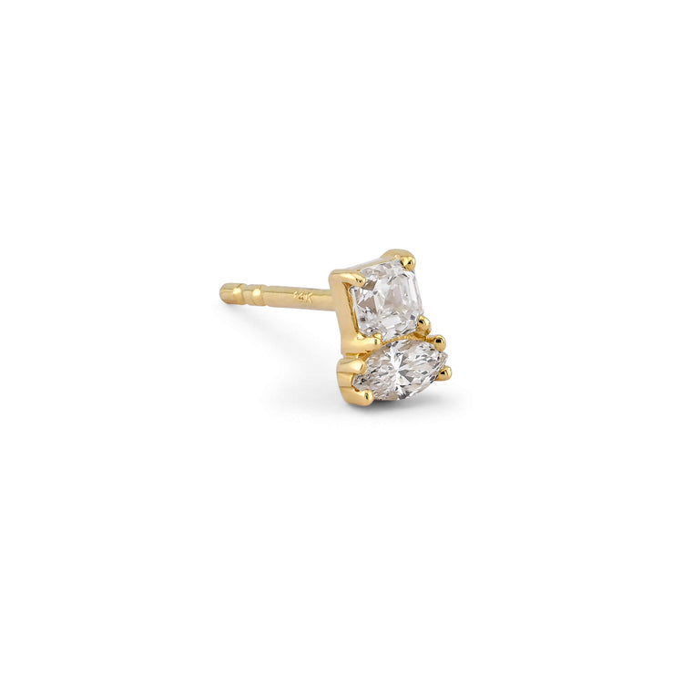 Stone and Strand 14K Yellow Gold Lab-Created Acrostic Ma Stud Side Image