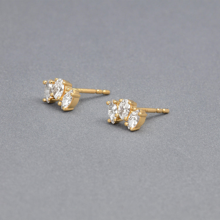 Stone and Strand 14K Yellow Gold Lab-Created Acrostic Mom Stud Editorial Image