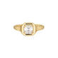 Stone and Strand 14K Yellow Gold LAB-Created Asscher Icon Pinky Ring Front Image