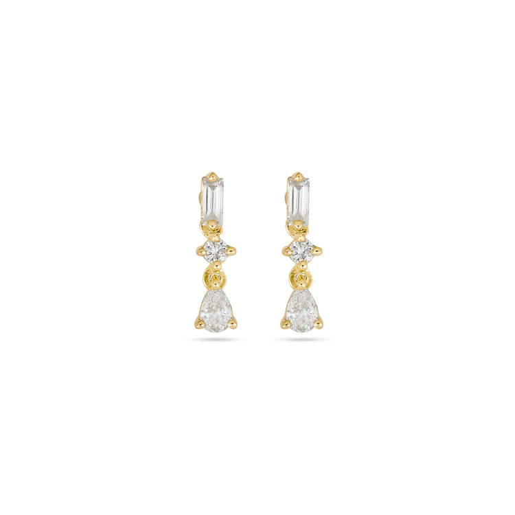 Stone and Strand 14K Yellow Gold LAB-Created Award Earrings Front Image