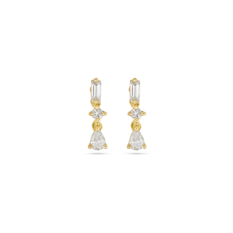 Stone and Strand 14K Yellow Gold LAB-Created Award Earrings Front Image