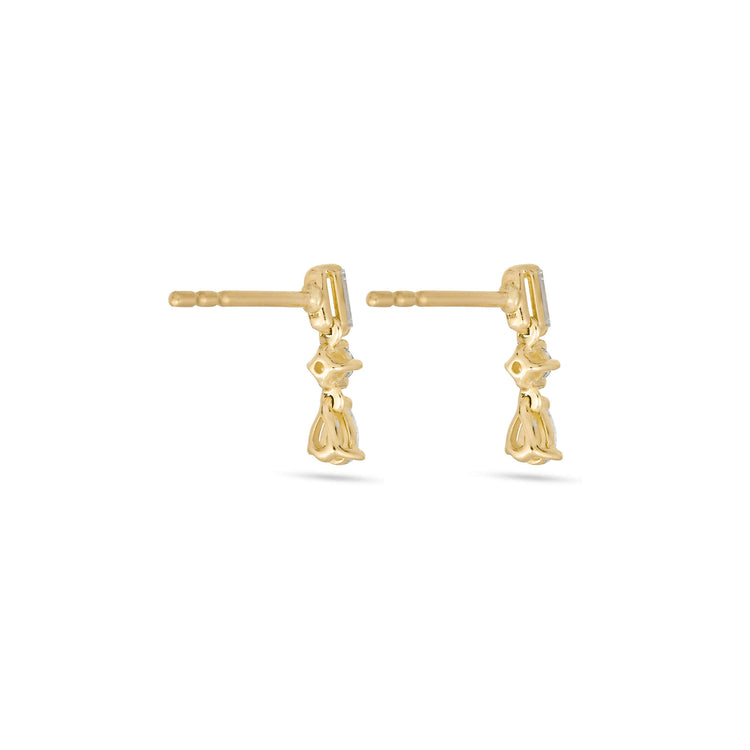 Stone and Strand 14K Yellow Gold LAB-Created Award Earrings Rear Image