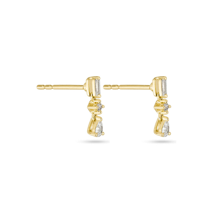 Stone and Strand 14K Yellow Gold LAB-Created Award Earrings Side Image