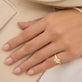 Stone and Strand 14K Yellow Gold Lab-Created Baez Pinky Ring Onbody Image