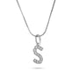 Stone and Strand Sterling Silver Lab-Created Diamond Bold Sparkle Initial Necklace Side Image