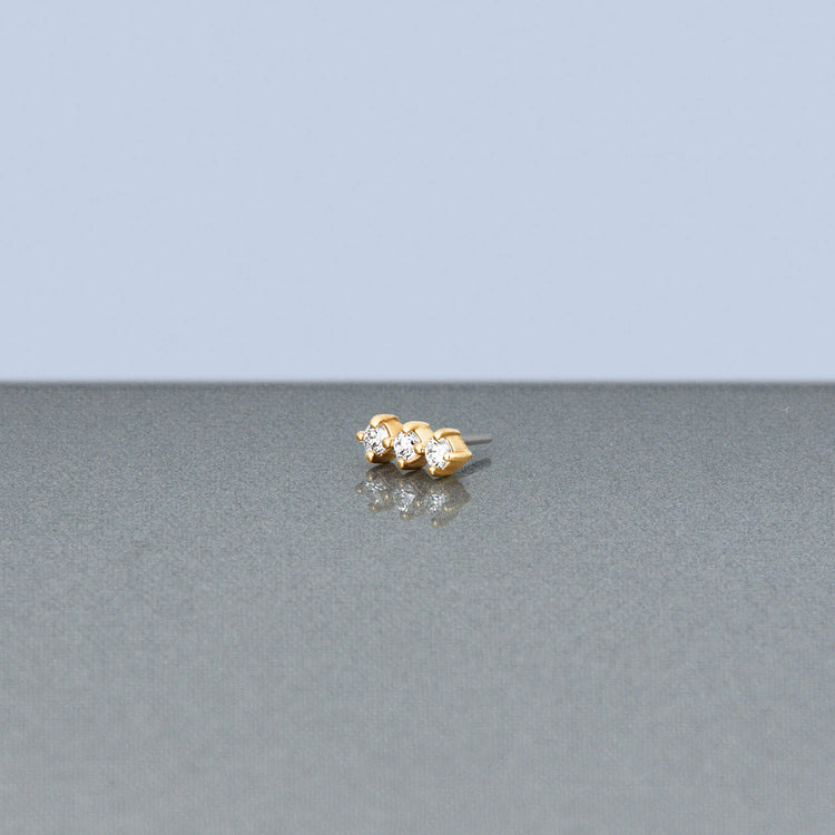 Stone and Strand 14K Yellow Gold Lab-Created Bright Lights Diamond Push Pin Flat Back Editorial Image