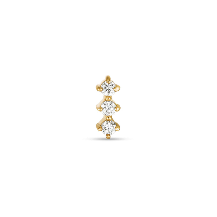 Stone and Strand 14K Yellow Gold Lab-Created Bright Lights Diamond Push Pin Flat Back Front Image